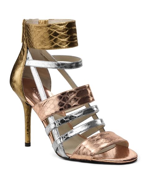 michael kors rose gold shoes|Michael Kors gold heels.